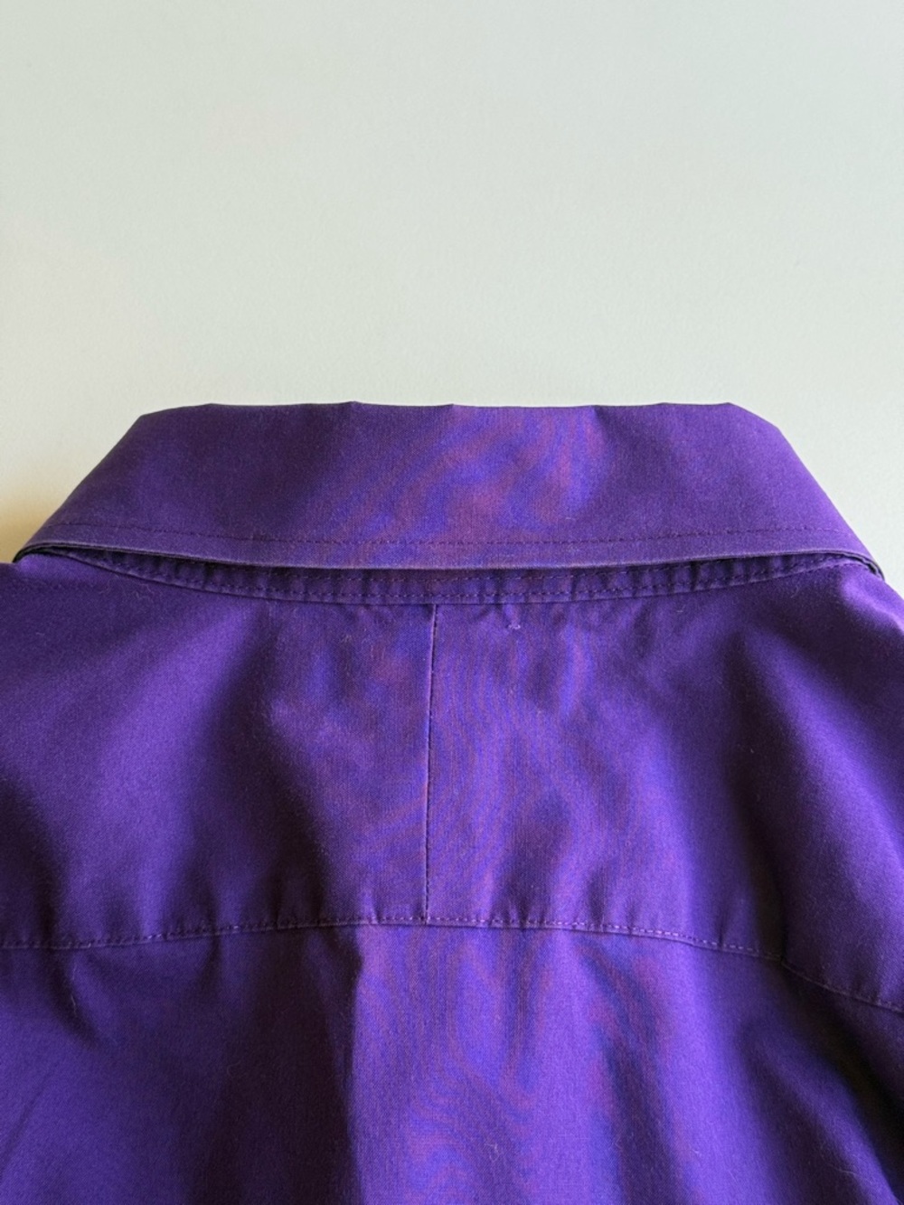 Lauren Ralph Lauren Purple Shirt Non-Iron Button-Up Size M/L 100% cotton Logo - Picture 9 of 12